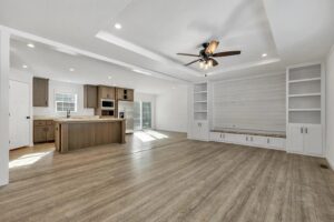 Luxury open-concept interior of a manufactured home sold by Northern Mobile Homes, a manufactured home dealer in New Hampshire