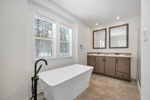 Primary bathroom with soaking tub inside a manufactured home sold by Northern Mobile Homes, a manufactured home dealer in Rochester NH