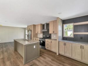 Modern kitchen inside a manufactured home sold by Northern Mobile Homes, a mobile home dealer in Belmont NH