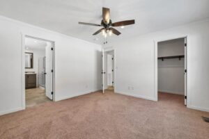 Primary bedroom interior inside a manufactured home sold by Northern Mobile Homes, a mobile home retailer in Rochester NH