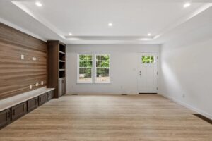 Living room interior inside a manufactured home sold by Northern Mobile Homes, a manufactured home dealer in Rochester New Hampshire