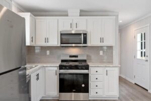 Kitchen interior of a manufactured home sold by Northern Mobile Homes, a mobile home dealer in Seabrook NH